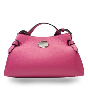 Geanta dama din piele naturala fucsia Tania