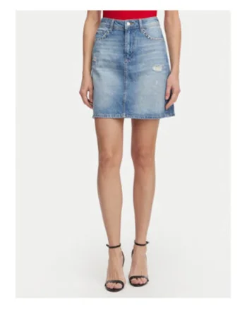 Fusta casual, Joop Jeans, denim, fermoar, albastru, bumbac