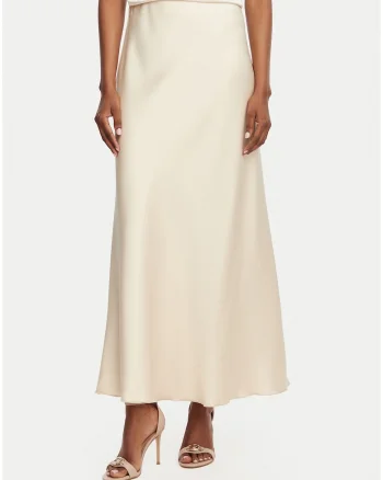 Fusta maxi Dama,  bej, poliester, casual