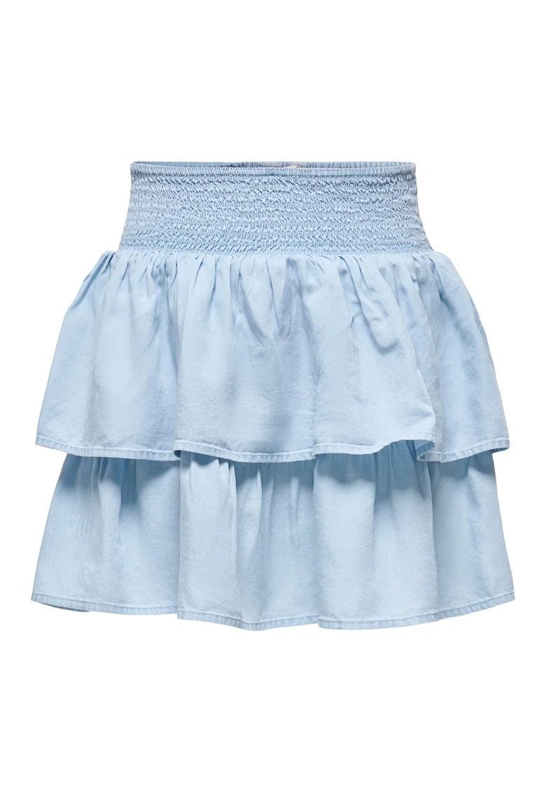 Fusta mini,  albastru deschis, casual, lyocell
