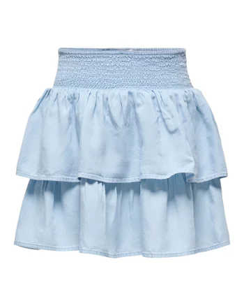 Fusta mini,  albastru deschis, casual, lyocell