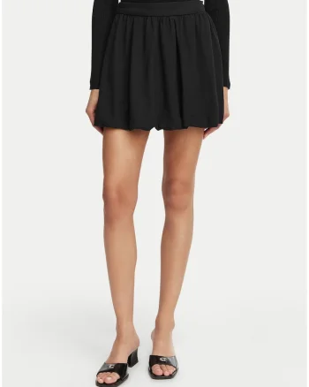 Fusta mini Dama,  neagra, viscoza, stil casual
