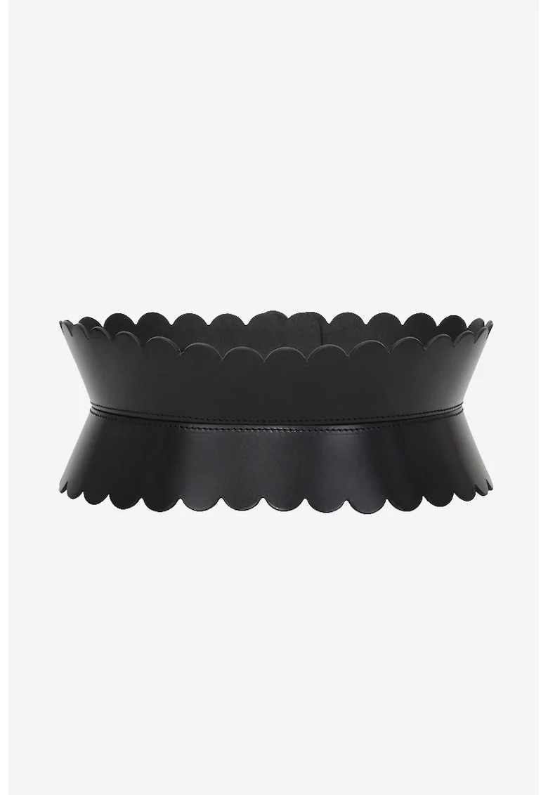 Centura Corset Margini Ondulate, Negru