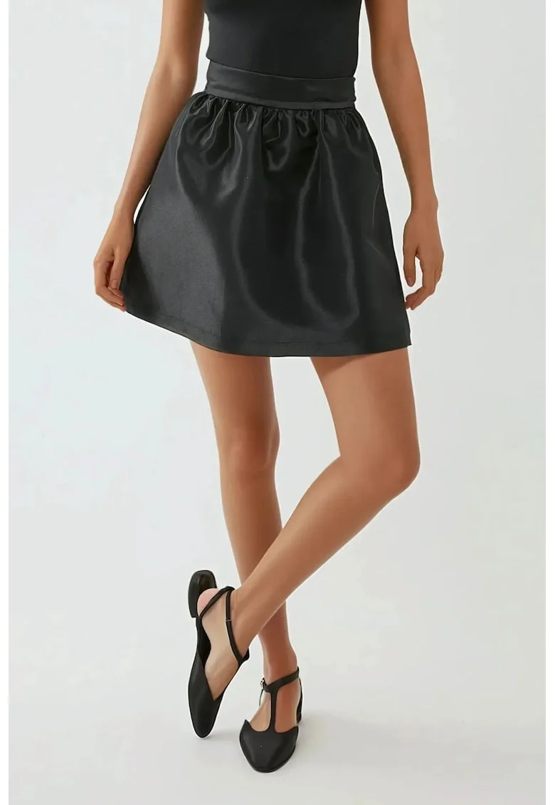 Fusta dama,  poliester, model balon, negru