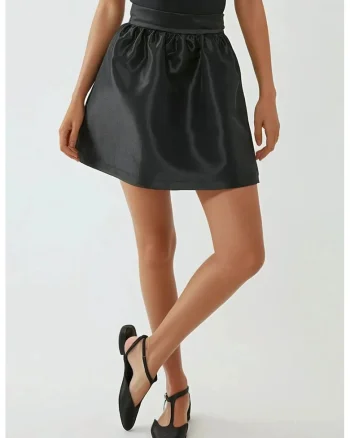 Fusta dama,  poliester, model balon, negru