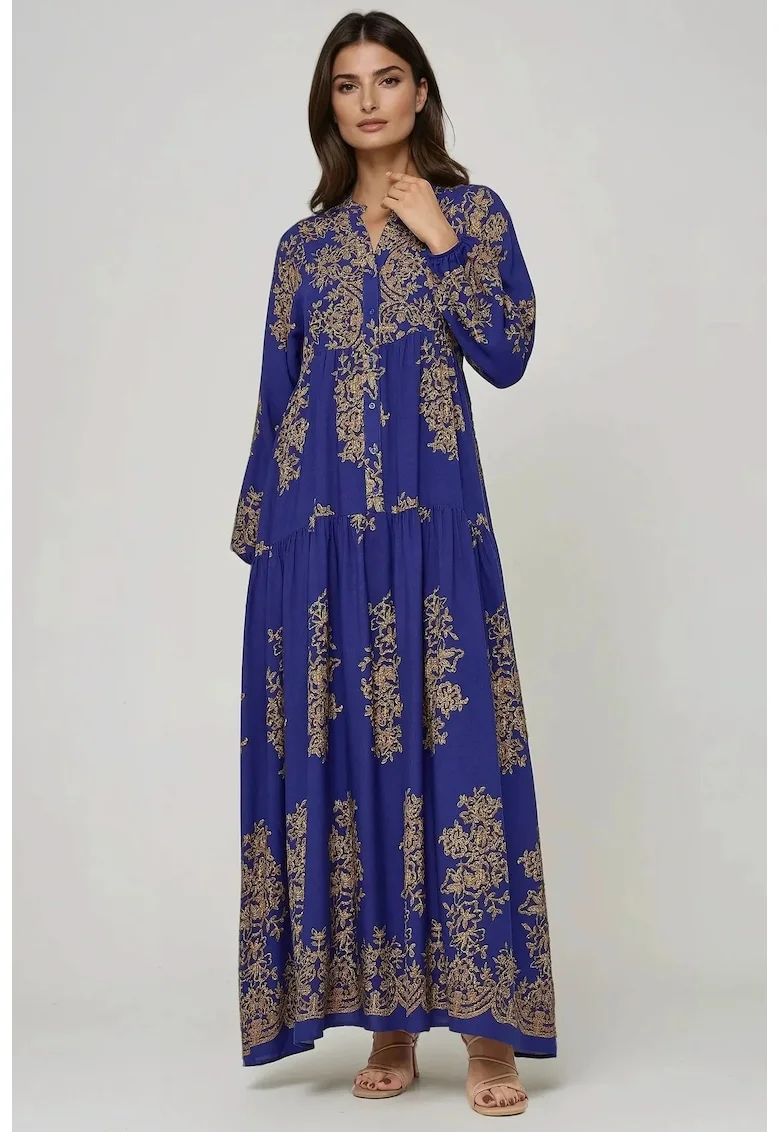 Rochie maxi,  albastru, material subtire