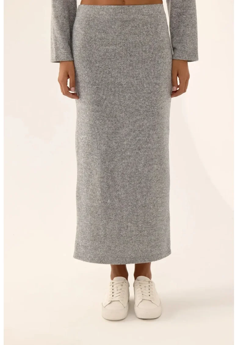 Fusta maxi dama  poliester/elastan, gri