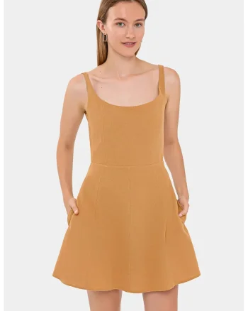 Rochie mini,  Bumbac/In, Maro
