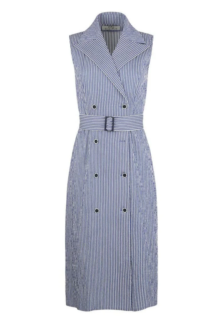 Rochie tip vesta cu imprimeu in dungi