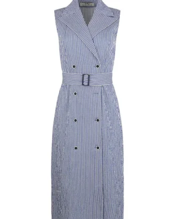 Rochie tip vesta cu imprimeu in dungi