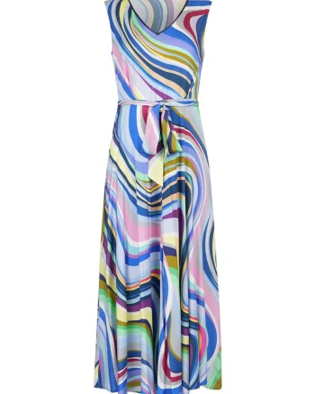 Rochie max din viscoza cu imprimeu abstract