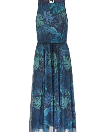 Rochie midi din chiffon cu imprimeu tropical