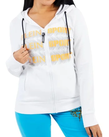 Hanorac dama  oversize, bumbac/elastan, alb