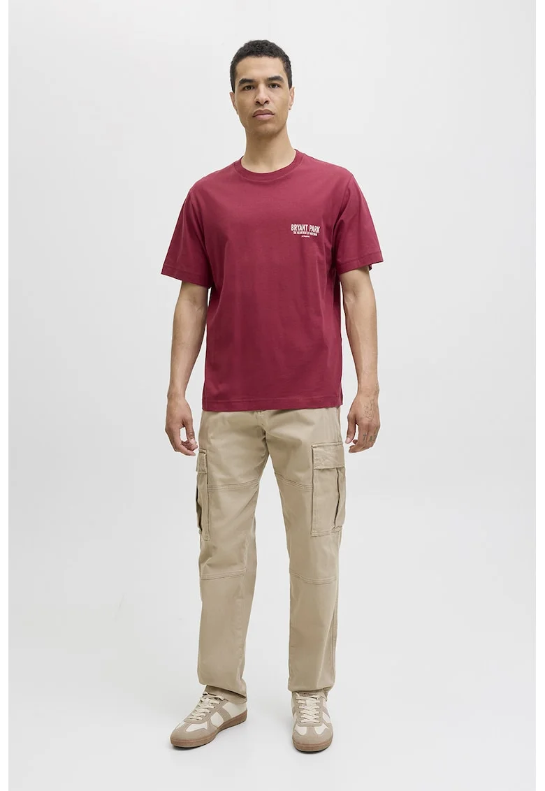 Pantaloni cargo din amestec de bumbac, Bej