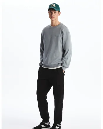 Pantaloni cargo cu snur, Negru