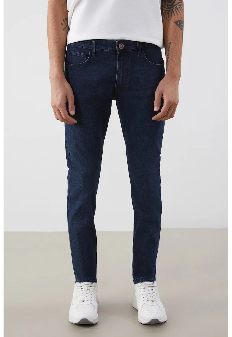 Blugi skinny cu talie joasa, Albastru ultramarin