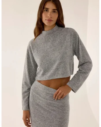 Bluza dama  croiala lejera, gri, poliester, Gri