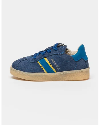 Pantofi sport din piele intoarsa cu fermoar lateral, Albastru royal