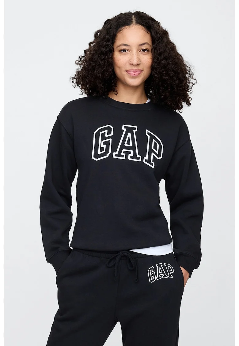 Bluza de trening lejera cu logo, Negru