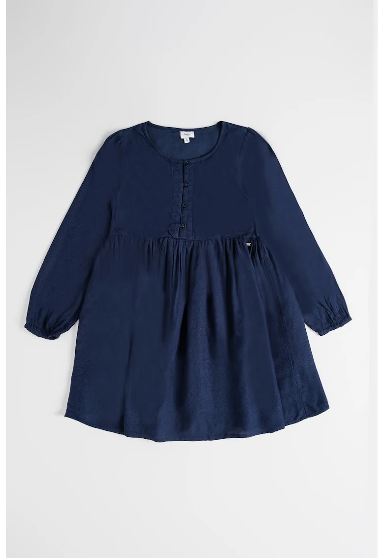 Rochie evazata cu maneci lungi, Bleumarin