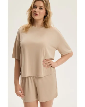 Bluza dama maneca scurta Ruth 2, Bej
