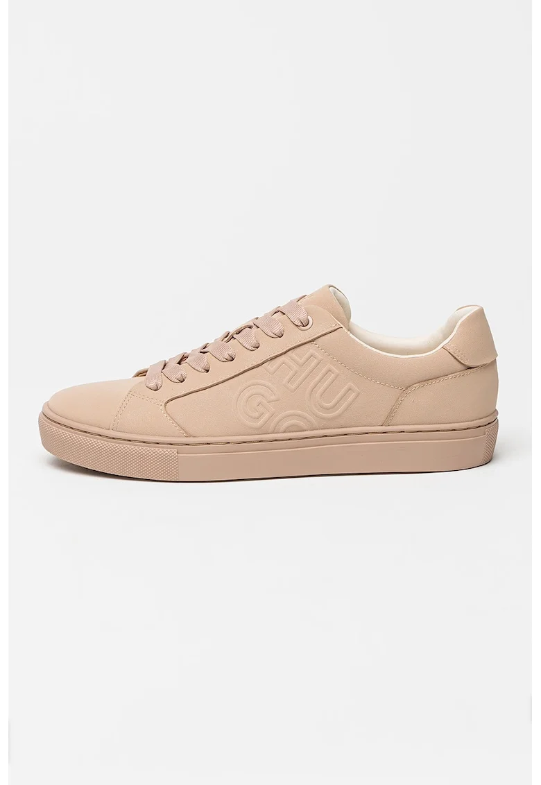 Pantofi sport cu detaliu cu logo in relief, Maro deschis