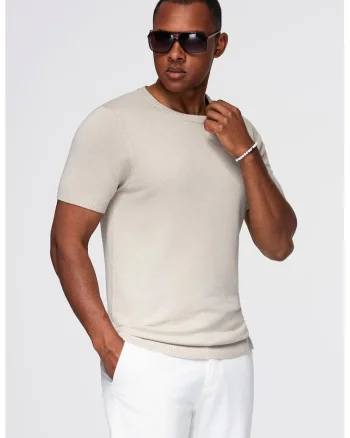 Tricou tricotat fin, Gri deschis