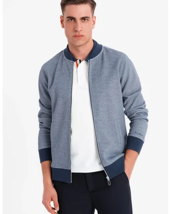 Bluza de trening cu fermoar, Albastru prafuit