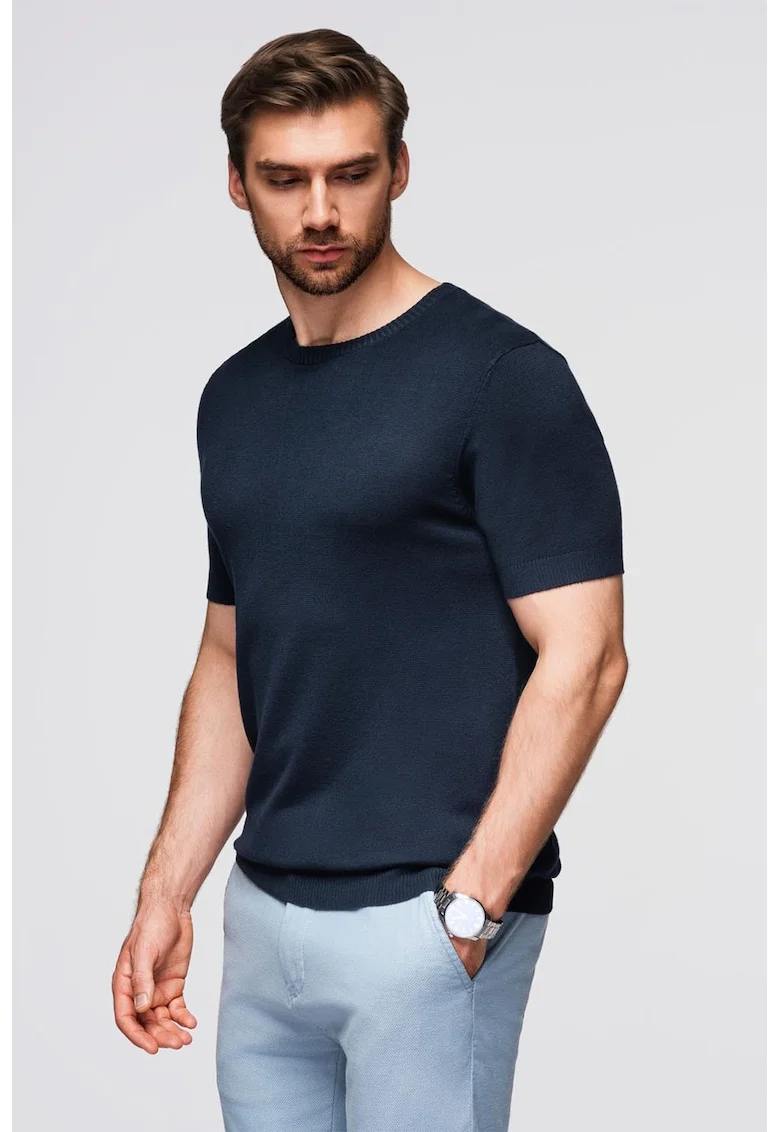 Tricou tricotat fin, Bleumarin