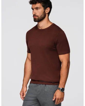 Tricou tricotat fin, Maro cognac