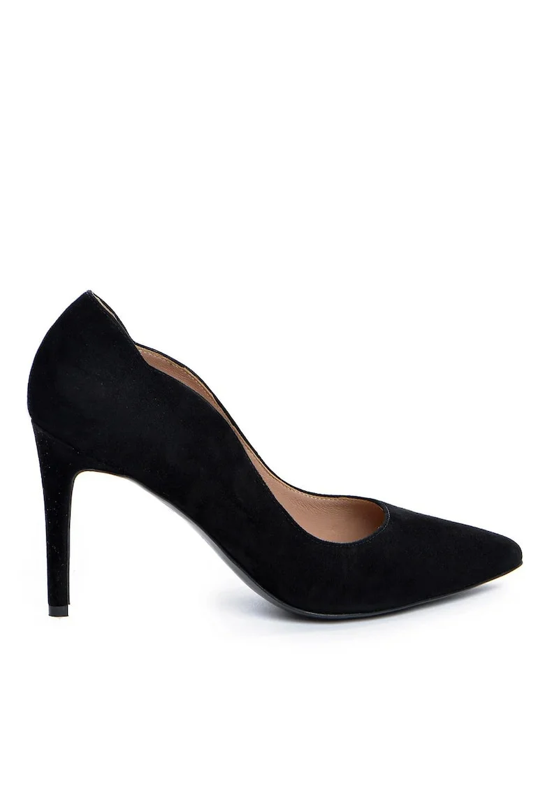 Pantofi  model 1343 velur negru, Negru