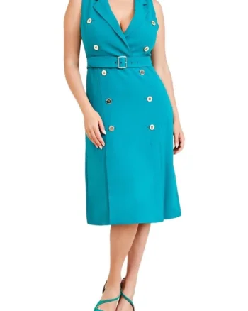 Rochie midi cu doua randuri de nasturi