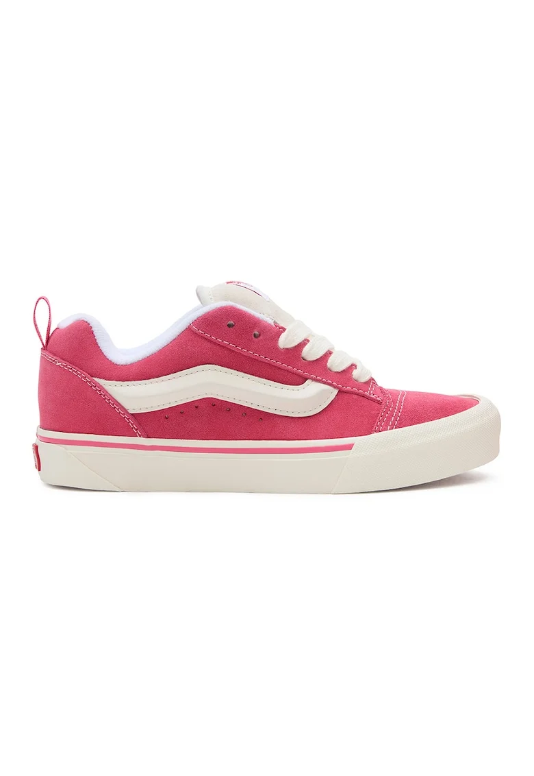 Tenisi de piele intoarsa cu detalii contrastante Knu Skool, Roz/Crem