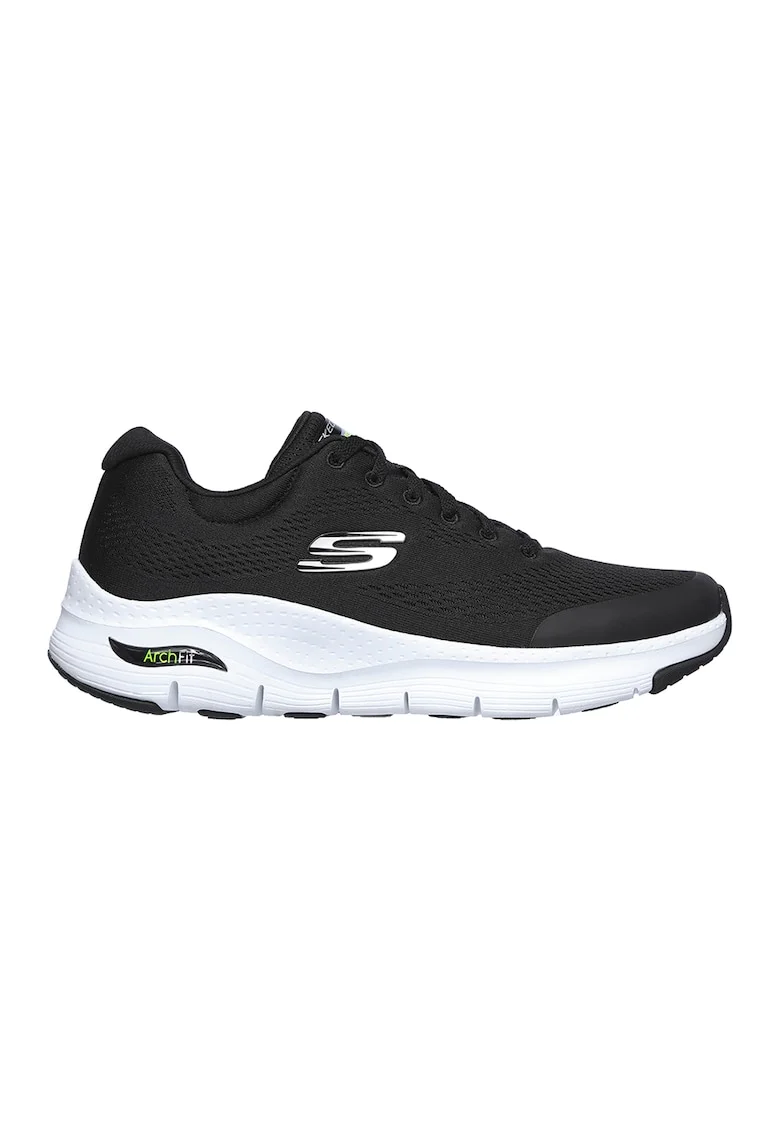 Pantofi sport din textil cu insertii de material sintetic Arch Fit, Alb/Negru