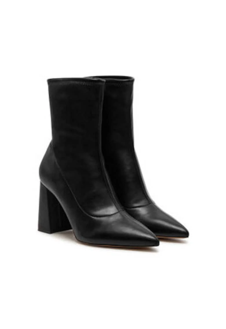 Botine dama,  piele ecologica, negru