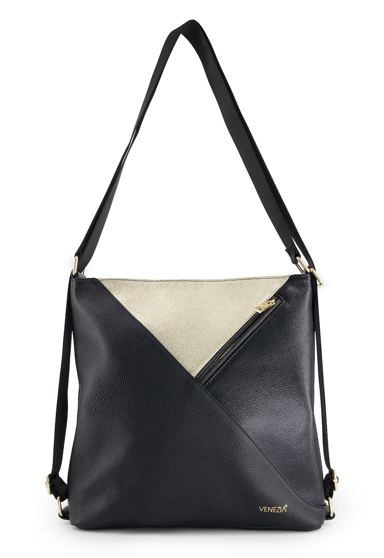 Geanta dama  Shopper, piele naturala, 32x32x9,, lungime curea max, 2 buzunare interioare, 1 buzunar exterior, Negru