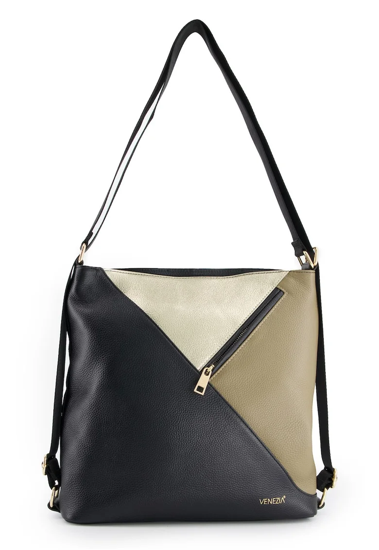 Geanta dama  Shopper, piele naturala, 32x32x9,, lungime curea max, 2 buzunare interioare, 1 buzunar exterior, Multicolor