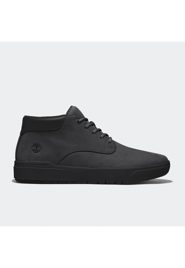 Ghete barbati  Seneca Bay Mid, piele naturala, negru, talpa cauciuc