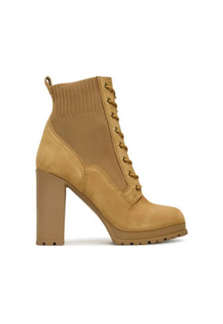 Botine dama,  piele naturala, mustar