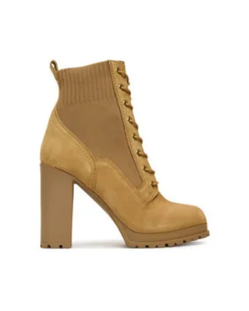 Botine dama,  piele naturala, mustar