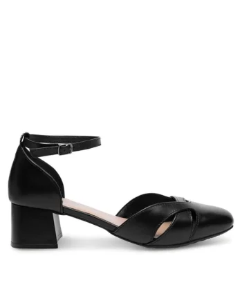 Pantofi dama,  Piele naturala, Negru, Negru