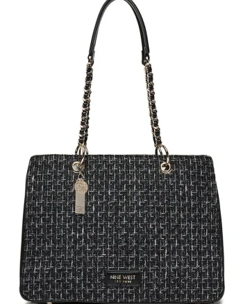 Geanta shopper  material sintetic, neagra, One Size INTL, set cu sac de protectie.