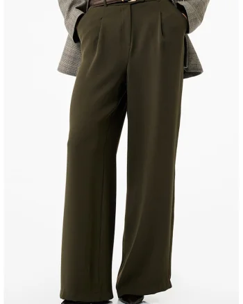 Pantaloni ampli cu pensa, Kaki inchis