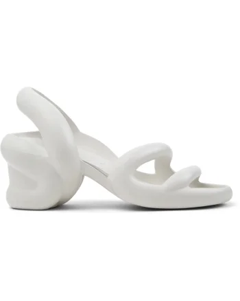 Sandale slingback cu toc masiv Kobarah, Alb optic