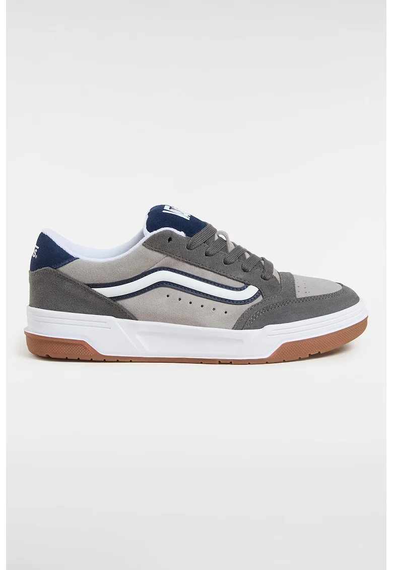 Pantofi sport low-cut din piele intoarsa, Gri deschis/Gri inchis/Bleumarin