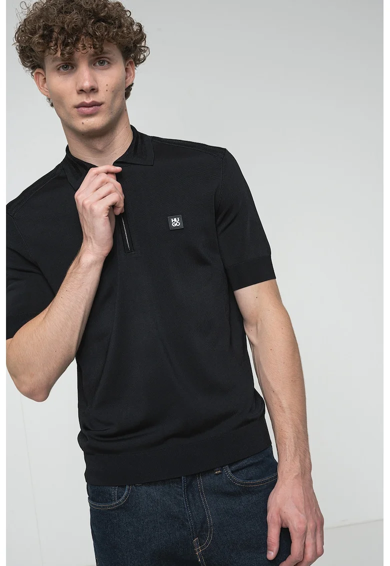 Pulover cu maneci scurte Sayfog, Negru