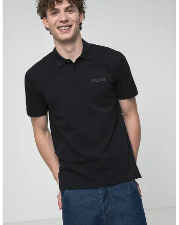 Tricou polo din bumbac, Negru