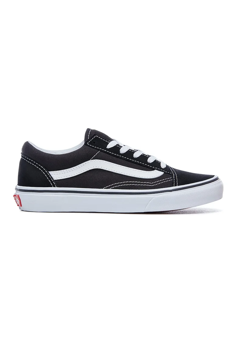 Pantofi sport de panza si piele intoarsa Old Skool, Alb/Negru