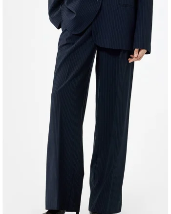 Pantaloni ampli cu dungi inguste, Albastru ultramarin