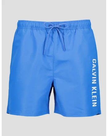 Pantaloni scurti de baie cu model logo, Albastru electric